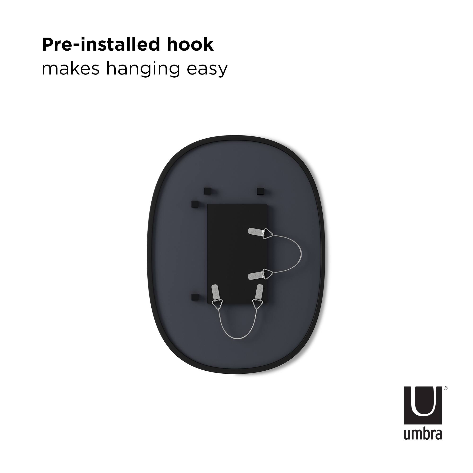 Umbra 24" Black Hub Oval Wall Mirror